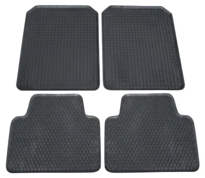 4x Gummi Fußmatten Gummifußmatten HOHER RAND Autoteppich SET VORN HINTEN Schwarz – Produktansicht