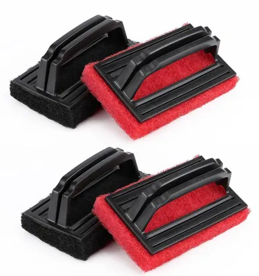 Image de Éponge de piscine, brosse, plastique, lot de 4, 15 x 9 cm