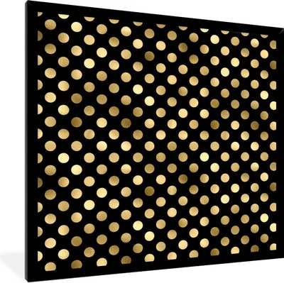 Produktbild von MuchoWow® Gerahmtes Poster Muster - Punkte - Gold 40x40 cm - Poster mit Schwarzem Bilderrahmen Wandposter Rahmen Foto Bilder - Mit Rahmen - Wanddekoration Schlafzimmer