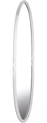 Productafbeelding van Spiegel, ovaal, aluminium, ruw/verchroomd, 177x37x3 cm