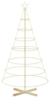 Obrázok produktu pre vidaXL Kovový vianočný stromček s podstavcom KUOPIO, 180 cm, oceľ, zlatá farba