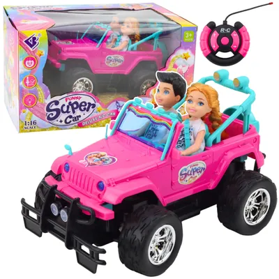 Image de Voiture tout-terrain télécommandée avec poupées rose 1:16