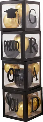 Produktbild von 4 Stück Abschlussdekoration 2025, Ballonbox mit Buchstaben für die Abschlussfeier im Vorschul-, Kindergarten-, Highschool- und College-Bereich