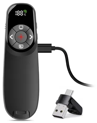 Produktbild von Wiederaufladbarer Präsentationsklicker mit Timer-Display - Kabellose Fernbedienung für PowerPoint
