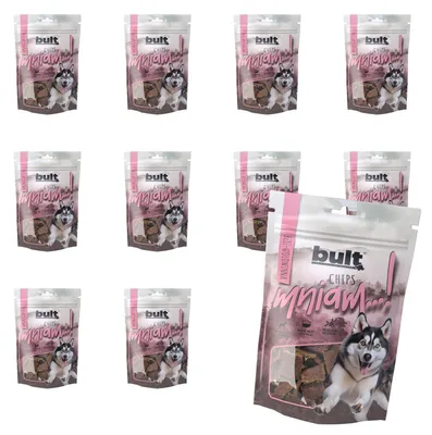 Produktbild von Bult | Rindfleischchips - 10x100g - 82% Tierische Inhaltsstoffe - Hoher Proteingehalt - Hundesnacks