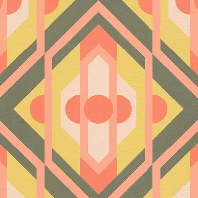 Obrázek produktu pro Profhome 395313-GU Retro tapeta Geometrická zelená oranžová žlutá zeleno-béžová 4,5 m2