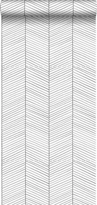 Produktbild von ESTAhome tapeta rybia kosť vzor čierna a biela - 139106 - 0,53 x 10,05 m