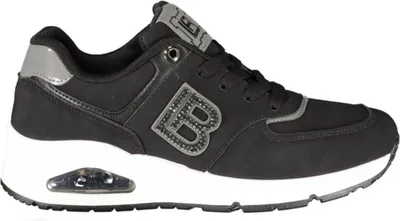 Produktbild von Eleganter Damensneaker in Schwarz mit Strass und kontrastreichen Details