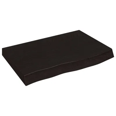 Immagine prodotto di vidaXL Piano lavabo marrone scuro 60x50x(2-4)cm in legno massiccio trattato