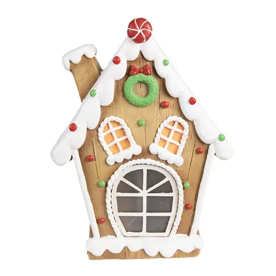 Produktbild von Clayre & Eef Lebkuchenhaus mit LED 27x11x36 cm Braun Polyresin