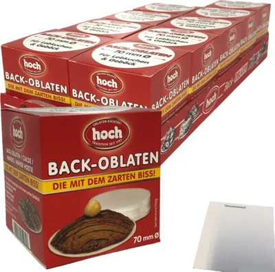 Produktbild von hoch Back-Oblaten mit dem zarten Biss 70mmØ (53g Packung) VPE + usy Block