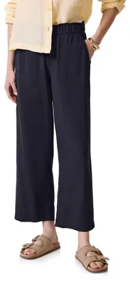 Productafbeelding van Street One Studio, viscose broek met wijde pijpen, donkerblauw, maat 44