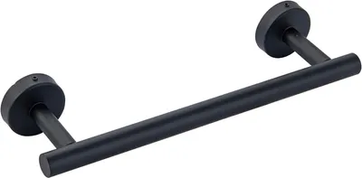 Image de Porte-serviettes, 40 cm, barre porte-serviettes noire pour salle de bain, acier inoxydable SUS 304, support pour serviettes de bain, fixation murale polie, cuisine, torchons, cintre, inoxydable