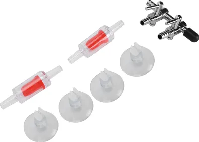 Produktbild von Aquarium-Rückschlagventil, Aquarium, Sauerstoffschlauch, Saugnäpfe, Set, Zubehör, 2-Wege-Edelstahl-Kombination
