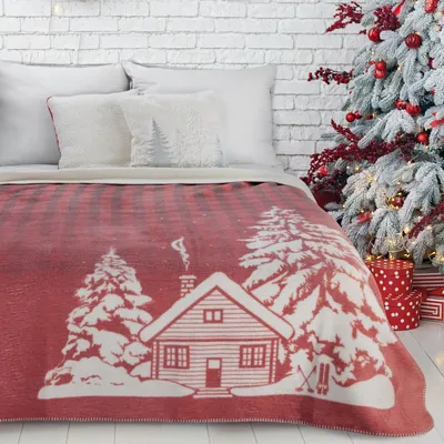 Zdjęcie produktu dla Koc świąteczny RUDOLF 200x220 czerwony 470gsm