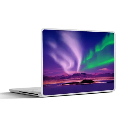 Produktbild von MuchoWow® Laptop Aufkleber Sticker Cover Nordlichter - Schnee - Natur 25x18 cm - Laptop-Deko