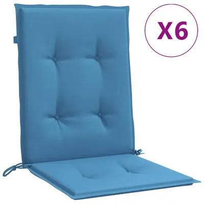 Produktbild von vidaXL Niedriglehner-Auflagen 6 Stk. Melange Blau 100x50x4 cm Stoff