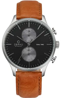 Produktbild von Analoguhr V196GUCURZ, Stahlgehäuse, Lederarmband, 24-Stunden- und Sekundenanzeige