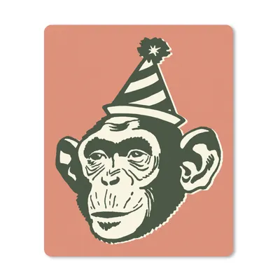 Produktbild von MuchoWow® Mauspad Mousepad Eine Illustration eines Geburtstagsäffchens in der Pop-Art 30x40 cm - Mousepads - Maus Mat - Pad - Mausunterlage - Mausmatten