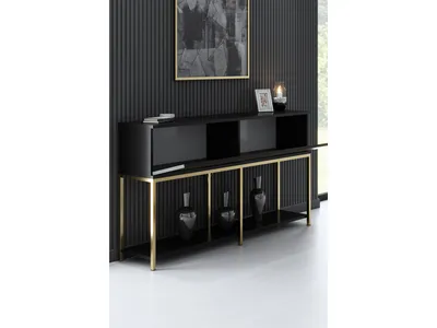 Produktbild von Skye Decor, Lord - Black, Gold, Wohnzimmerschränke, Schwarz, 150 x 80 x 30 cm