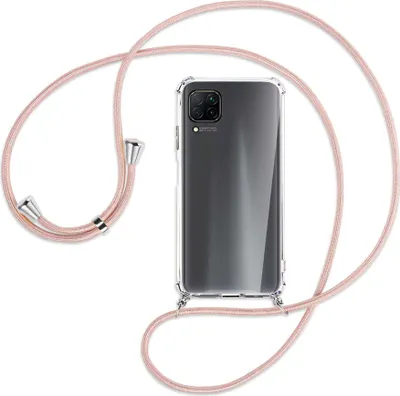Produktbild von Handykette Backcover-Schutzhülle mit Band (Metall silberfarben) für Huawei P40 lite - roségold