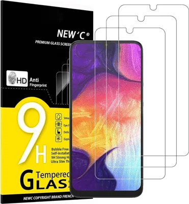 Produktbild von NEW'C 3 Stück Panzer Schutz Glas Samsung Galaxy A50 A50s 9H Härte Ultra-klar