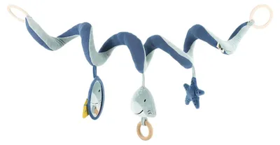 Produktbild von Trixie Aktivitätsspirale Baby Spielzeug Mr. Shark blau Baumwolle