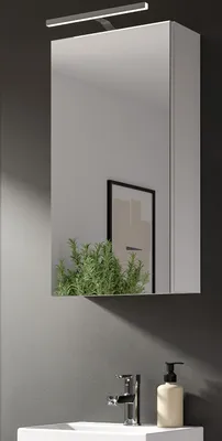 Produktbild von Badezimmer Spiegelschrank "Larik", Badspiegel in weiß 1-türig Breite 40 cm