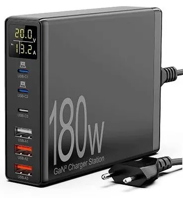 Zdjęcie produktu dla Ładowarka USB 180 w sześcioportowa szybka zasilacz c do laptopa