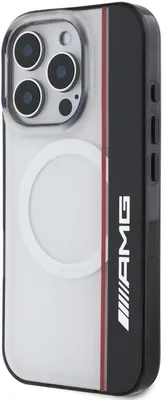 Produktbild von AMG iPhone 16 Pro Back cover case - Magsafe - Double Layer - Red Line - White