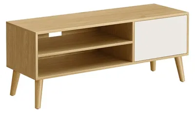 Immagine prodotto di Mobile TV marrone e bianco, con ampio spazio di stoccaggio, dimensioni 120 x 40 x 49 cm