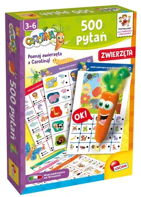 Obrázek produktu pro Vzdělávací hra 500 otázek Zvířata Carotina Lisciani