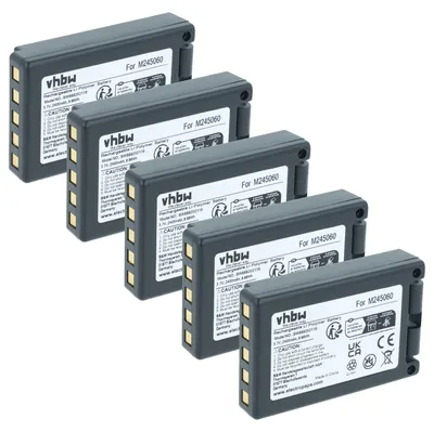 Produktbild von vhbw 5x Akku Ersatz für Teleradio M245060, 22.381.2, D00004-02 für Industrie-Funkfernsteuerung Fernbedienung (2400 mAh, 3,7 V, Li-Ion) - Schwarz
