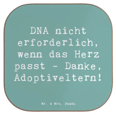 Produktbild von Mr. & Mrs. Panda Untersetzer für Gläser Spruch Liebe Adoptiveltern - Meeresbrise - Geschenk, Lächeln, Tischuntersetzer, Familienmitglieder, Getränkeuntersetzer, Bindung