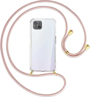 Produktbild von Handykette Backcover-Schutzhülle mit Band (Metall goldfarben) für Oppo A92S / Reno4 Z 5G - roségold
