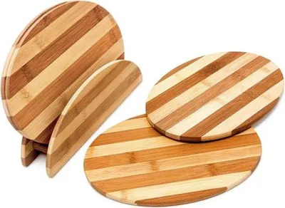 Image de Planche à petit-déjeuner en bambou rayé
