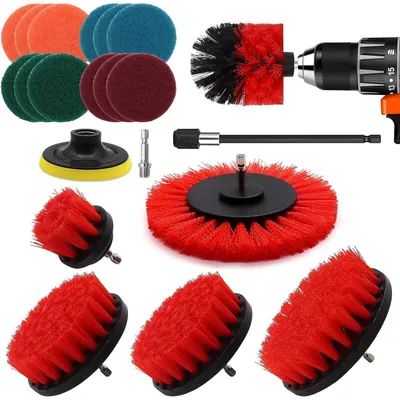Productafbeelding van Borstelset voor boormachine en accuschroefmachine, 20 stuks, rood