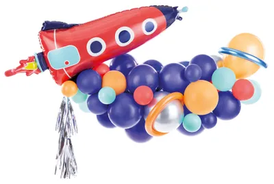 Produktbild von Ballonbogen-Set Weltraum-Party 76-teilig mit Rakete -