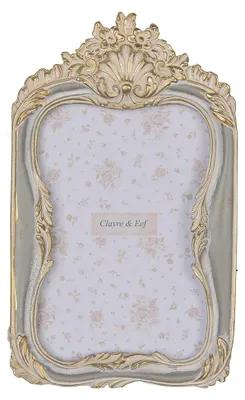 Immagine prodotto di Cornice per quadri Clayre & Eef 10x15 cm in plastica grigia color oro