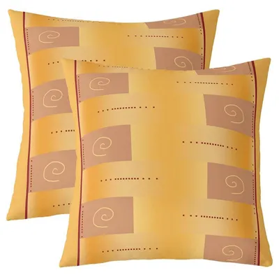 Immagine prodotto di Coperte per cuscini geometriche, 40x40 cm, gialle, set da 2, in poliestere