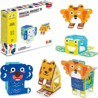 Produktbild von Magnetická stavebnica Happy Animal 35ks - Magical Magnet II