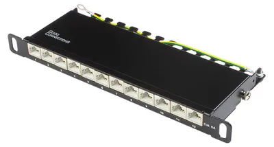 Produktbild von Good Connections Patchpanel 10' 12Port 0,5HE CAT6a STP schwarz