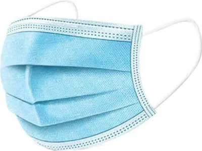 Produktbild von Mundschutz Maske 3-lagig OP Hygienemaske Gesichtsmaske Einwegmaske Filtermaske Atemschutz Blau 5 Stück