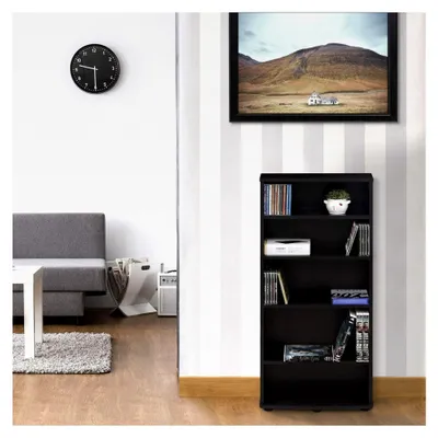 Produktbild von Multimedia-Lagerturm mit 5 Fächern, Espresso, 14,61 x 43,18 x 92,46 cm