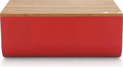Produktbild von Alessi Brotkasten Mattina aus Bambus, rot, mit Schneidebrettfunktion, B 34 x T 21 x H 14 cm