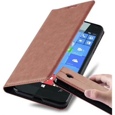 Produktbild von Cadorabo Hülle für Nokia Lumia 650 Schutz Hülle in Braun Handyhülle Etui Case Cover Magnetverschluss