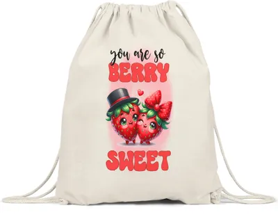 Produktbild von You Are So Berry Sweet Erdbeeren Paar Liebe Spruch Turnbeutel