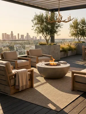 Produktbild von Outdoor Teppich Vintage Wetterfest Waschbar Strapazierfähig | Beige 240x340 cm Balkon Terrasse Fußbodenheizung | KASBERG – Kadima Design