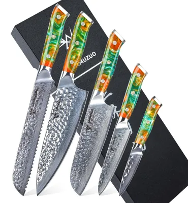 Image de Messenset - Couteaux de cuisine - Couteaux en acier damas - Couteaux professionnels - Acier japonais VG-10 ultra tranchant