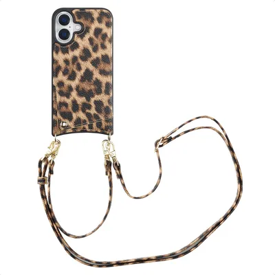Immagine prodotto di Selencia Nova Custodia per cellulare con cordino e porta carte iPhone 16 - Leopardo